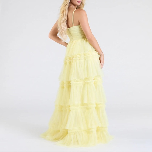 Yellow Ruffle Windsor Prom Dress - Picture 3 of 3